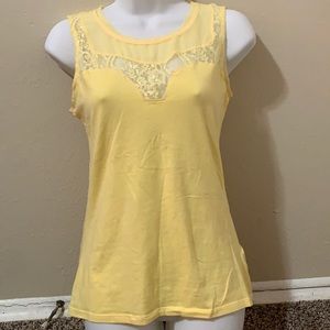 3/$15 H&M Yellow Top with Lace Details